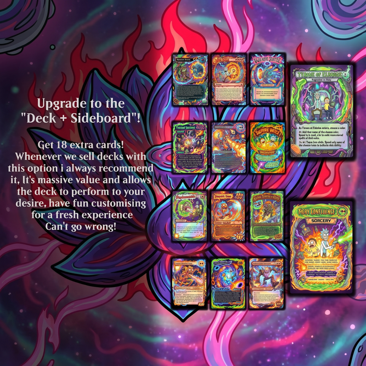 Rick and Morty Nekusar Commander Deck | Wheel MTG Proxy EDH Deck | 120 Custom MTG Cards & Tokens