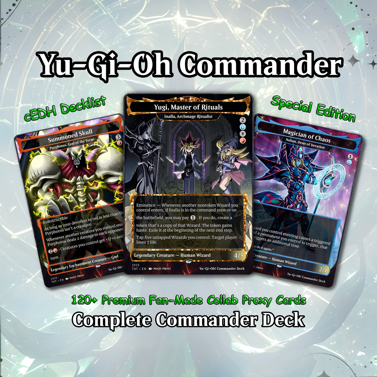 Yu-Gi-Oh MTG EDH Commander Proxy Deck - Dark Magic! - Wizards - 100 Cards, 8 Tokens - Magic - Gathering - Yugioh - Proxies - Orica