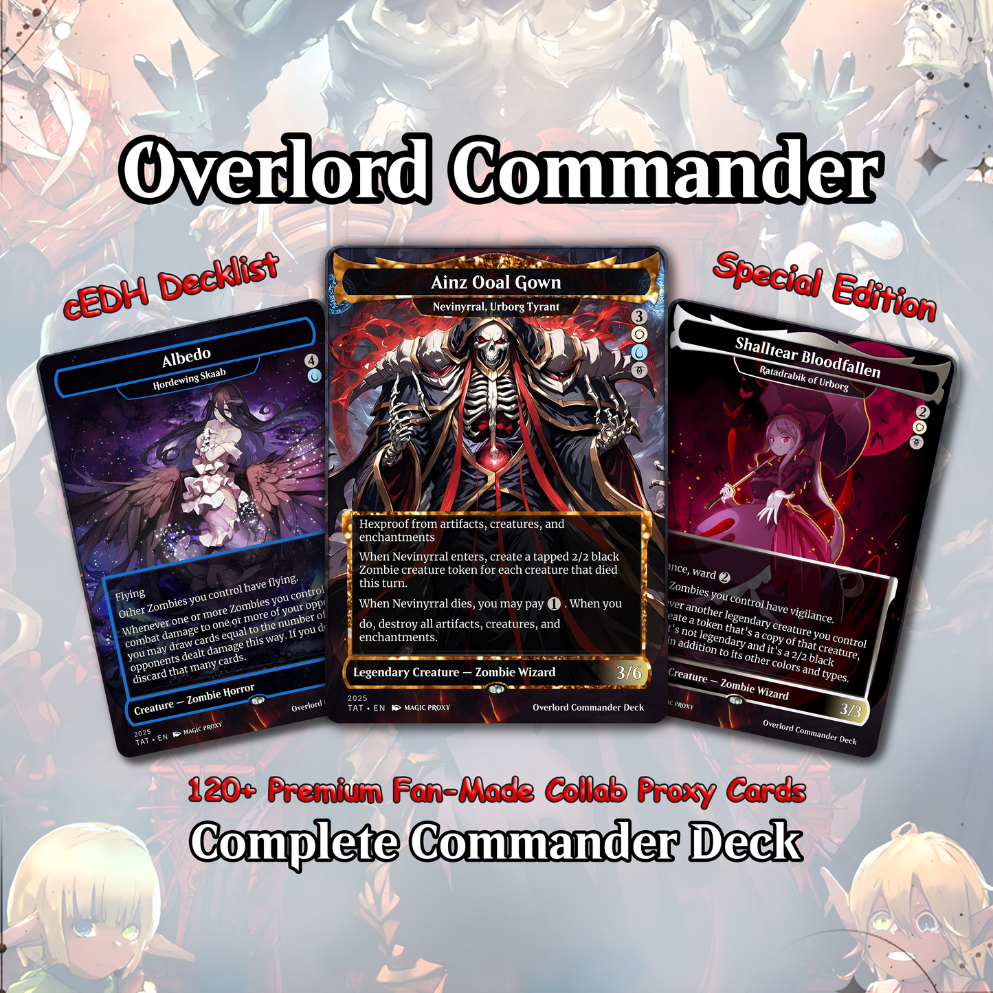 Overlord Zombie Commander Deck Proxy | Anime Inspired EDH Deck | Zombie Tribal Reanimator | 100 Cards