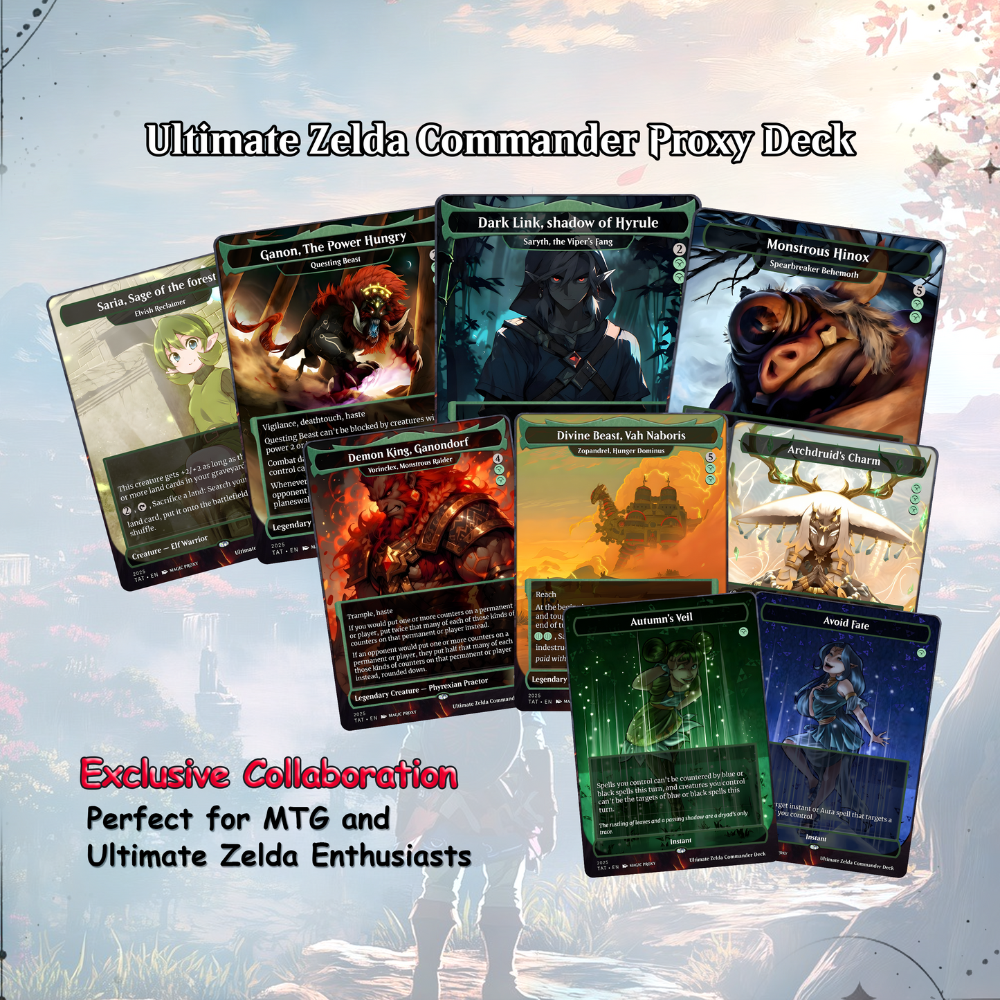 Ultimate Zelda MTG Commander Link & Triforce EDH Proxy Deck