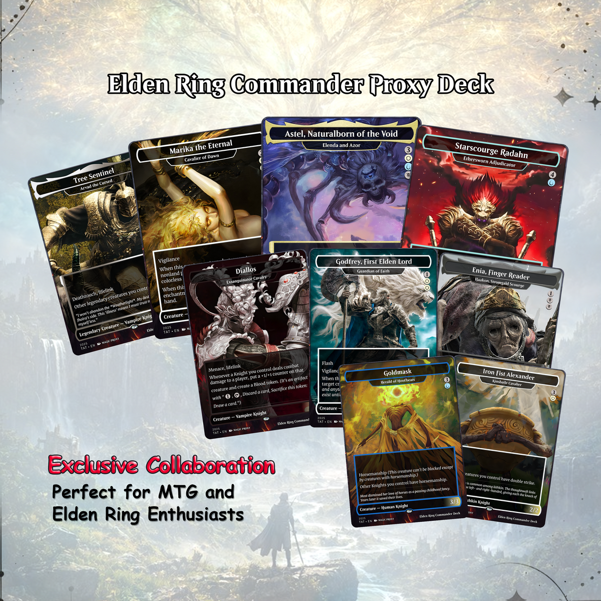 Elden Ring Commander Deck | Sidar Jabari MTG Proxy EDH Deck | 100+ Custom MTG Cards