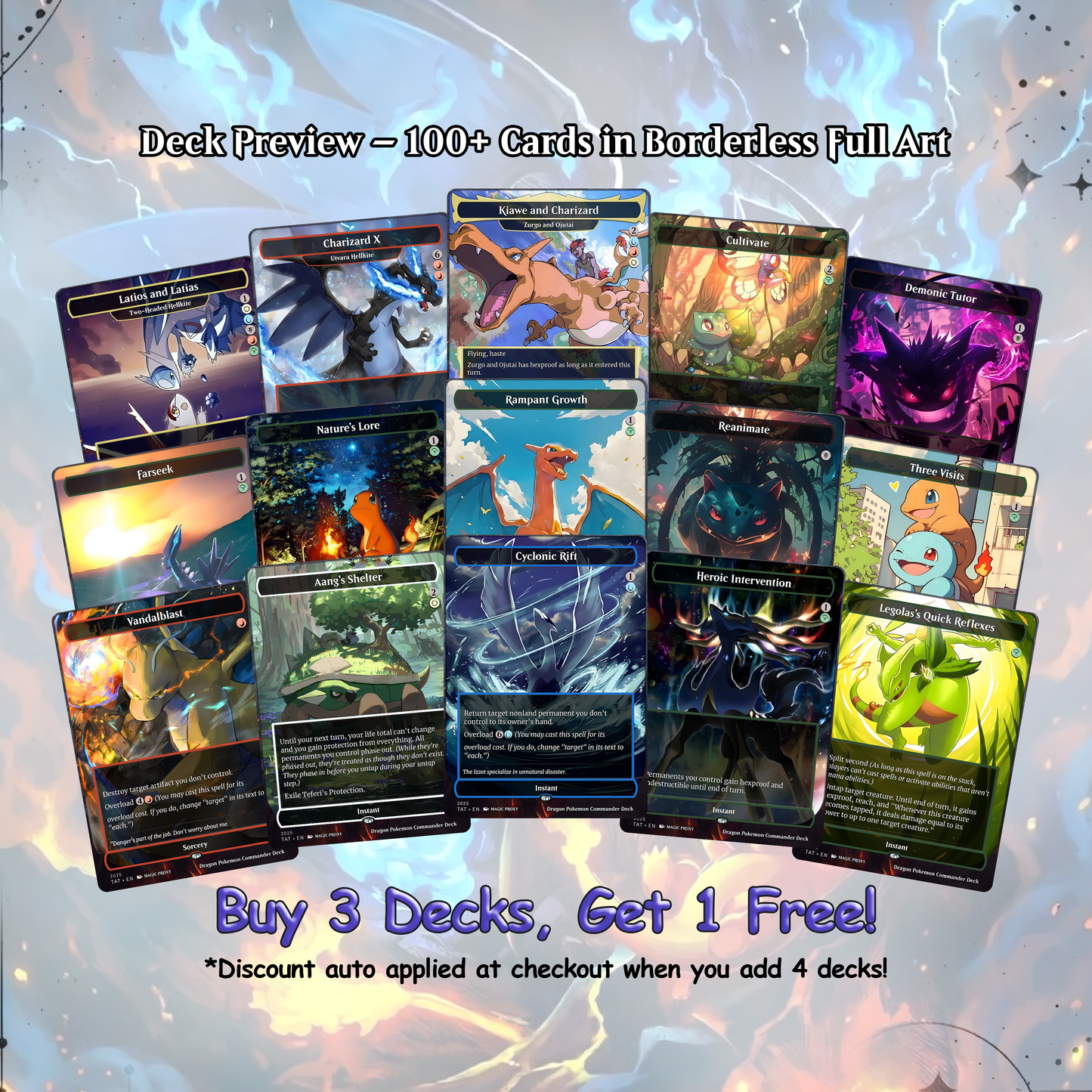 The Ur-Dragon Pokémon Inspired MTG Commander Proxy Deck – Tarkir Dragonstorm – Dragon Tribal EDH – Custom Magic: The Gathering Proxy Cards