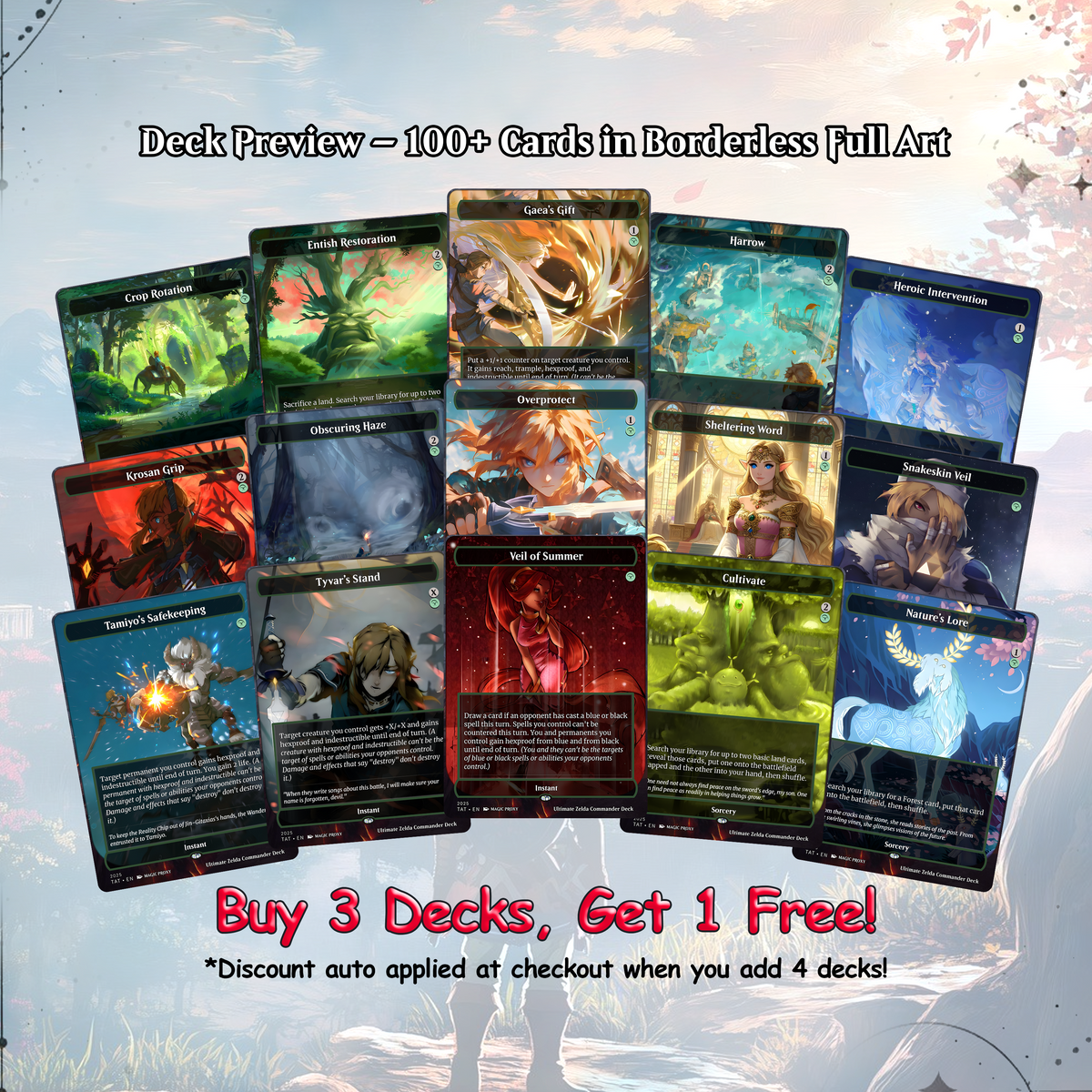 Ultimate Zelda MTG Commander Link & Triforce EDH Proxy Deck