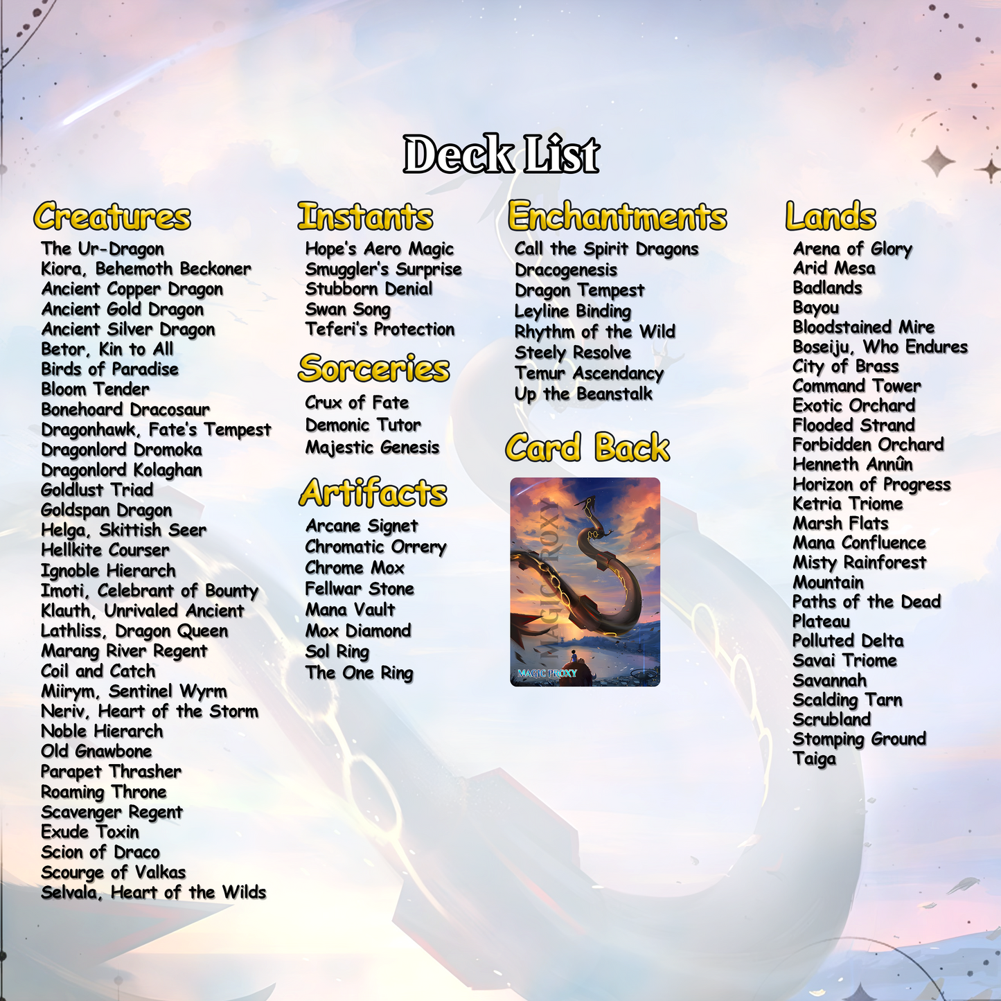 The Ur Dragon MTG Proxy Commander Deck