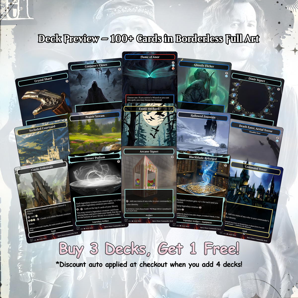Harry Potter Dumbledore's Army MTG Commander Deck - Complete Custom EDH Deck Magic Proxy Cards Proxies Complete Premium Print Quality