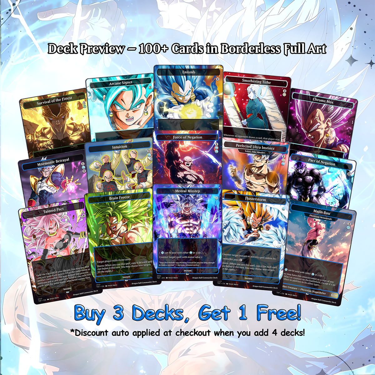 Dragon Ball Commander Deck • Dragon Ball Proxy Deck • M.t.g Commander Deck • Custom M.T.G card • Magic Proxies • Son Goku • M.t.g Deck Box