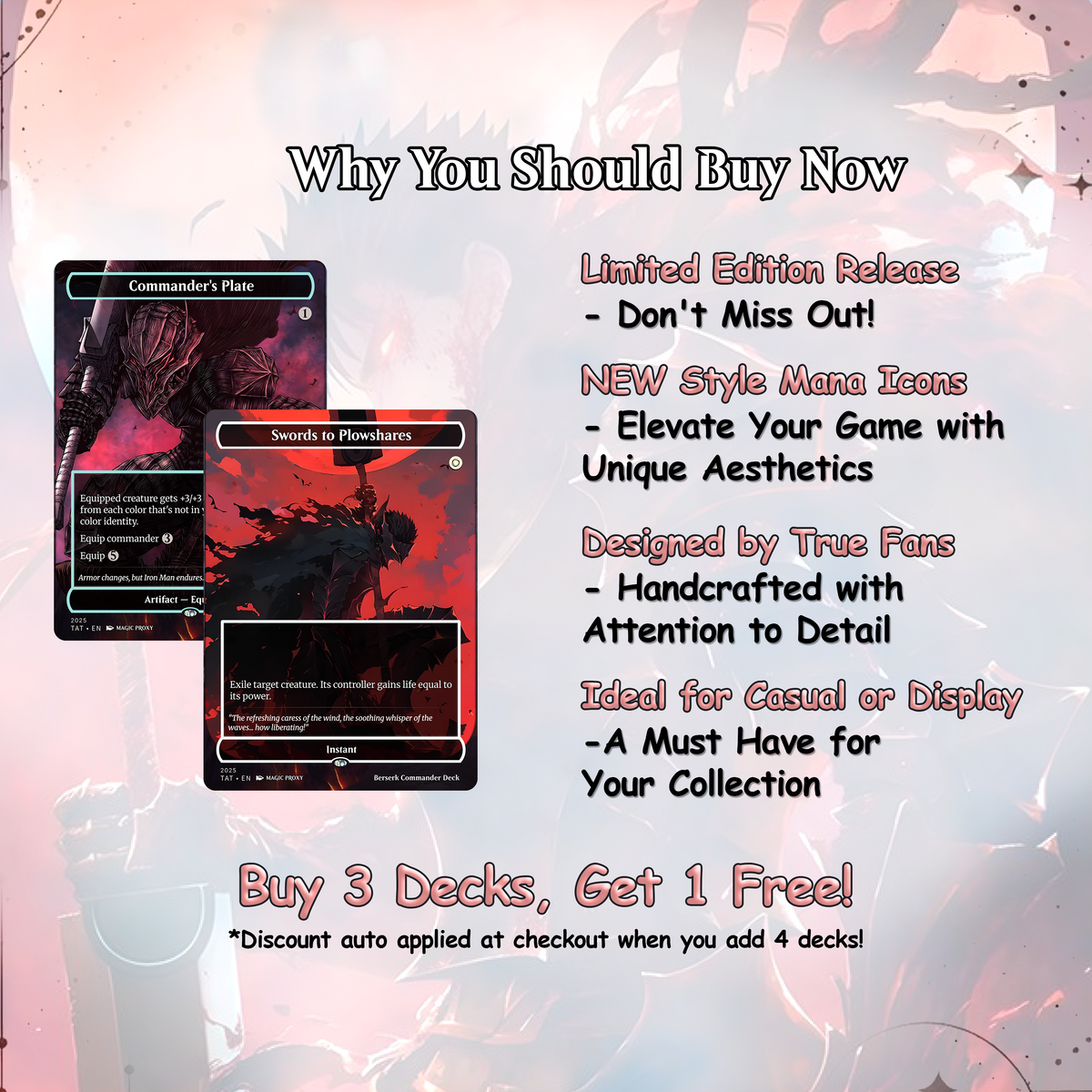 Berserk Fan Deck – Isshin Commander Deck - Anime Proxy – EDH 100+ Cards – Custom Fan Deck