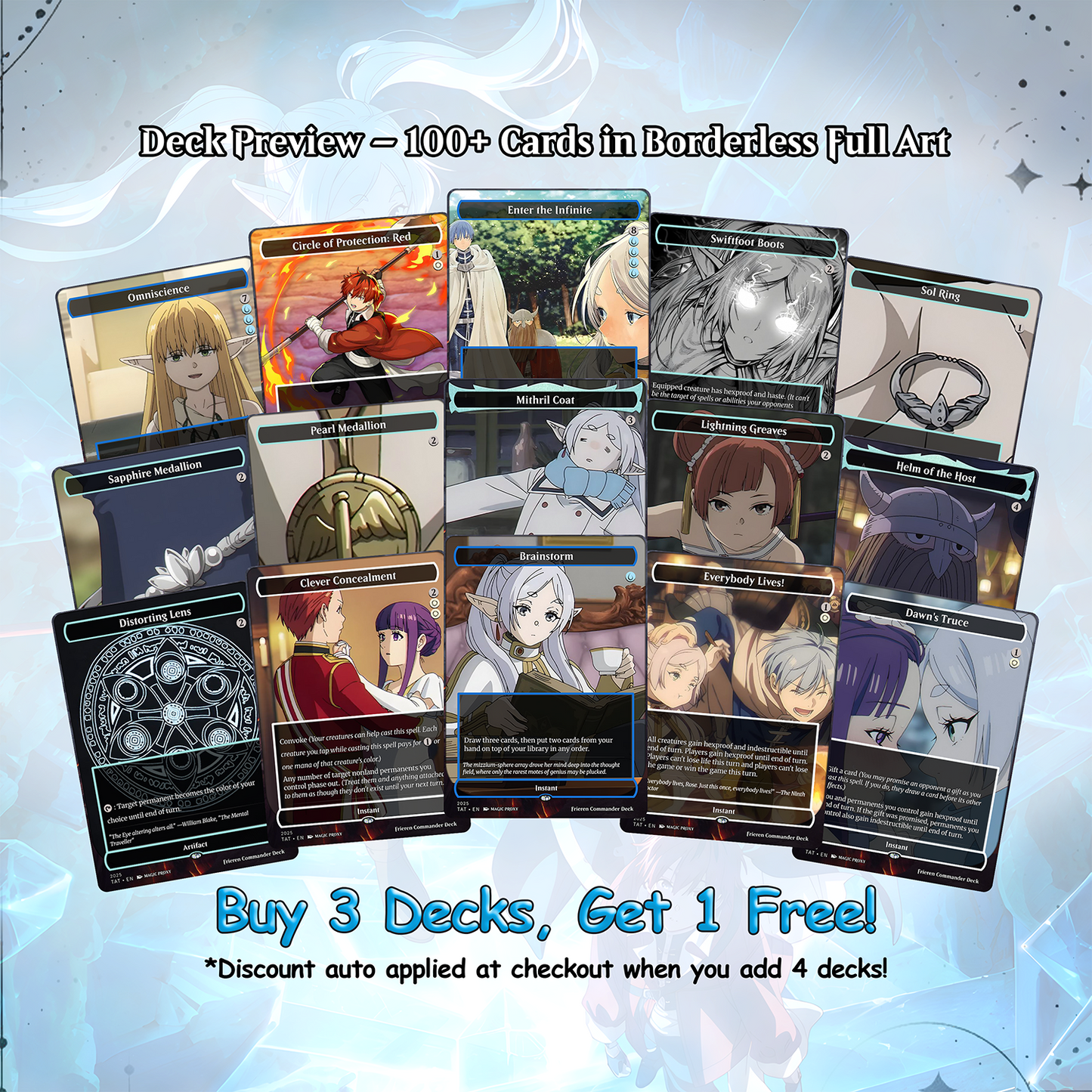 Frieren the Slayer Commander Proxy Deck - Absolute Virtue Pillowfort EDH - Anime Art
