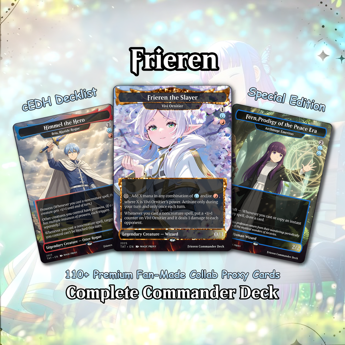 Frieren Spellslinger Theme / Vivi Commander Deck / Premium Paper Proxy Deck / 110 cards + tokens / Control Theme Bracket 4 EDH Magic Deck