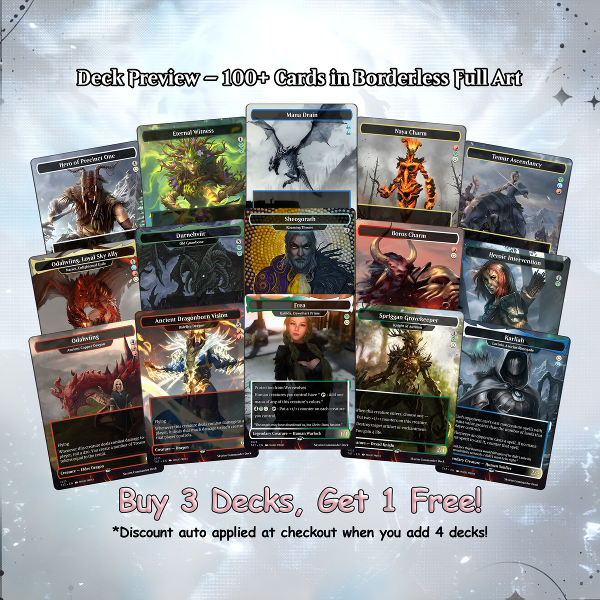 Elden Ring Themed Proxy Dual-Commander Deck, Azorius Control/Voltron, 100+ Unique Cards.