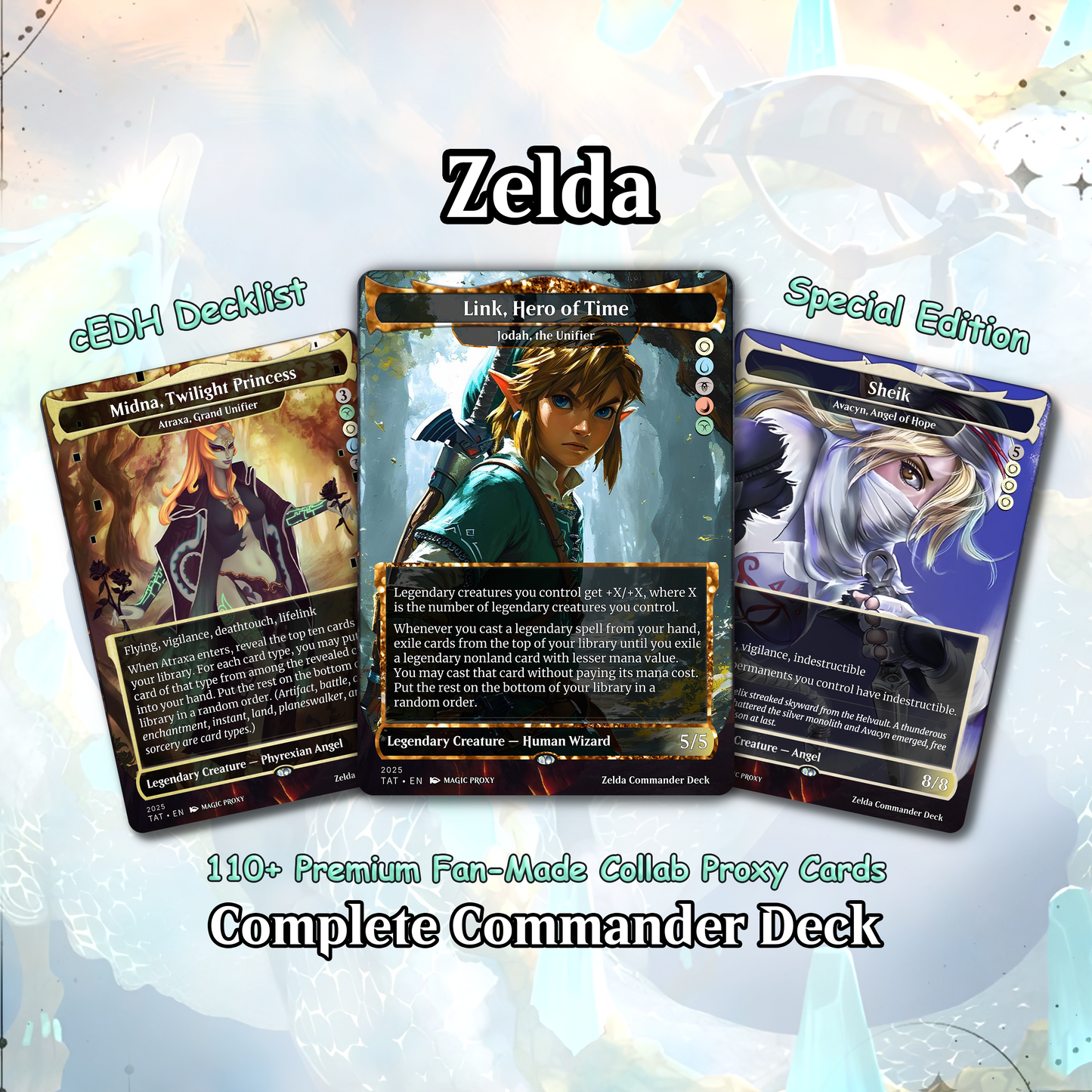 Saviors of Hyrule, 100 Card Proxy Zelda Themed Commander Deck, MTG EDH