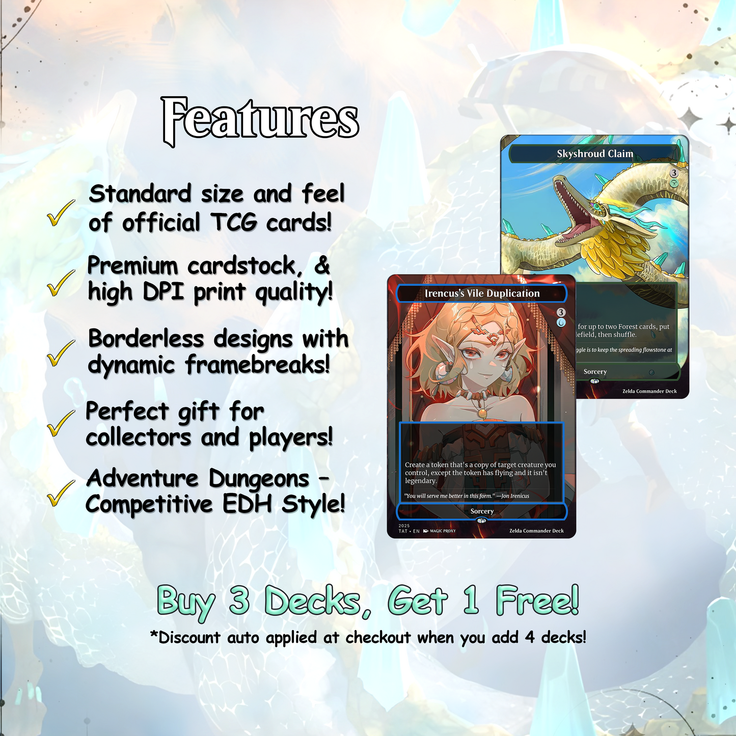 Saviors of Hyrule, 100 Card Proxy Zelda Themed Commander Deck, MTG EDH