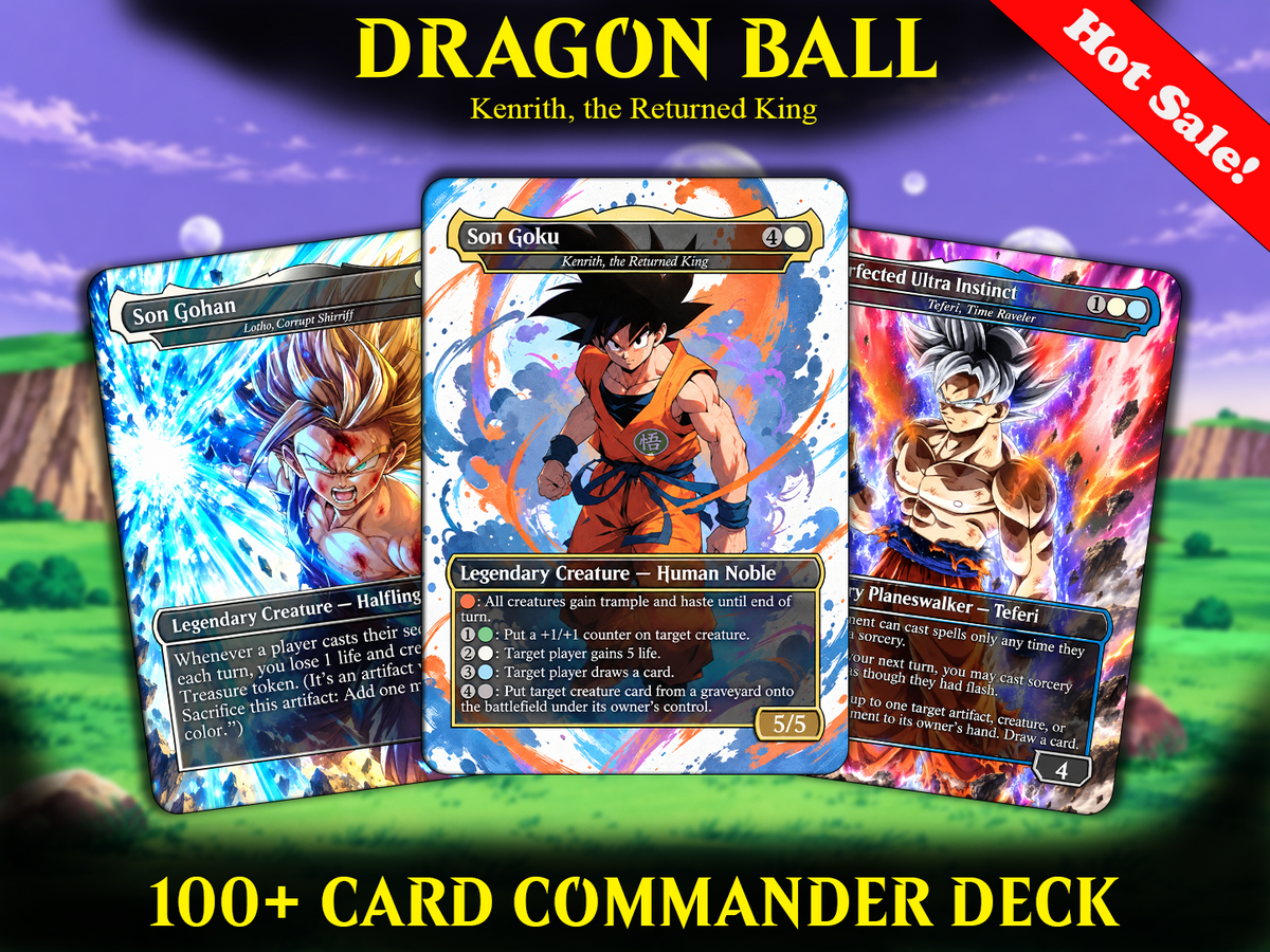Dragon Ball Commander Deck – 110 Custom Anime Proxy Cards | Son Goku | MTG EDH Deck | Dragon Ball Z Collectible Cards