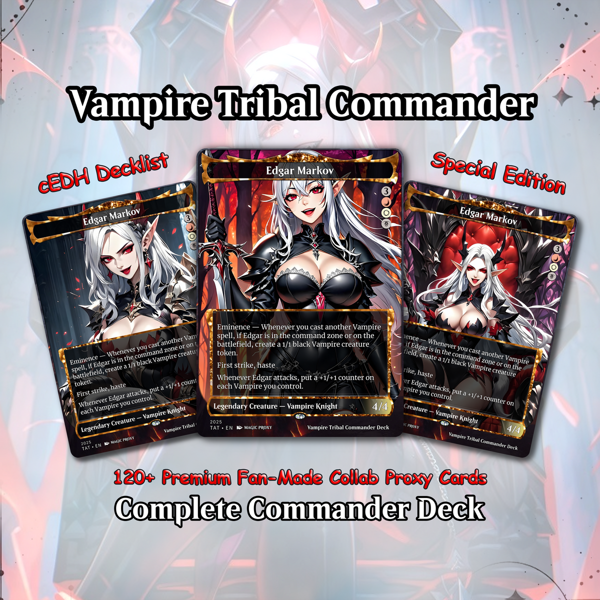 Vampire Tribal Anime Style Waifu Proxy Commander Deck Custom Proxy MTG EDH High Quality Cards