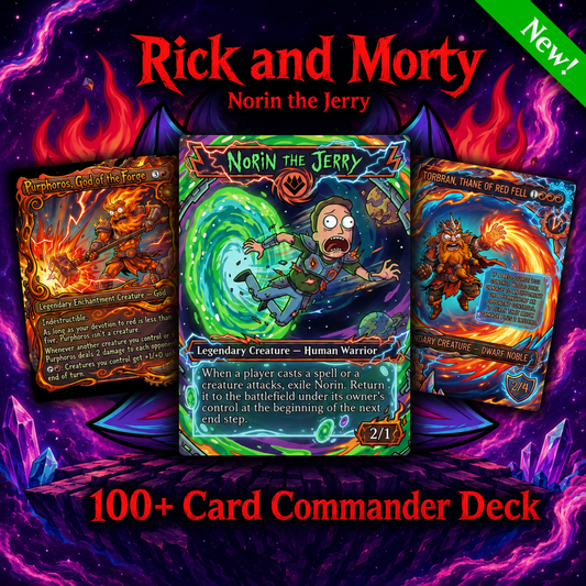 Rick and Morty Nekusar Commander Deck | Wheel MTG Proxy EDH Deck | 120 Custom MTG Cards & Tokens