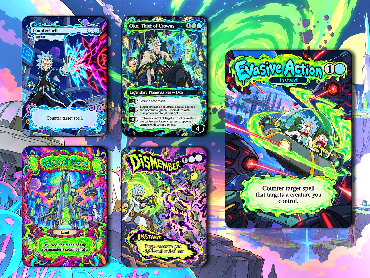 Rick and Morty Commander Deck – Thrasios & Tymna | 100+ Custom Anime Proxy Cards | EDH Deck | Rick Sanchez