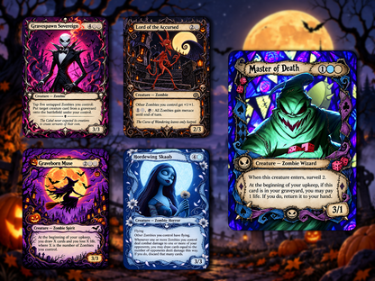 The Nightmare Before Christmas Commander Deck Proxy | Jack Skellington Inspired EDH Deck | Wilhelt Zombie Tribal | 100 Custom Cards
