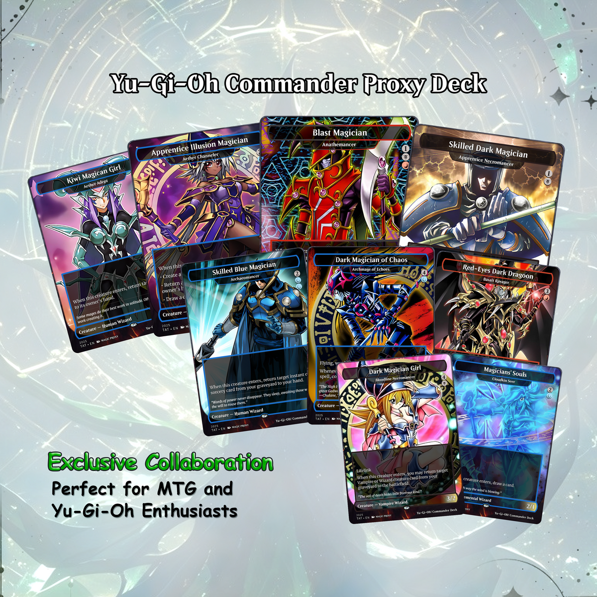 Yu-Gi-Oh MTG EDH Commander Proxy Deck - Dark Magic! - Wizards - 100 Cards, 8 Tokens - Magic - Gathering - Yugioh - Proxies - Orica