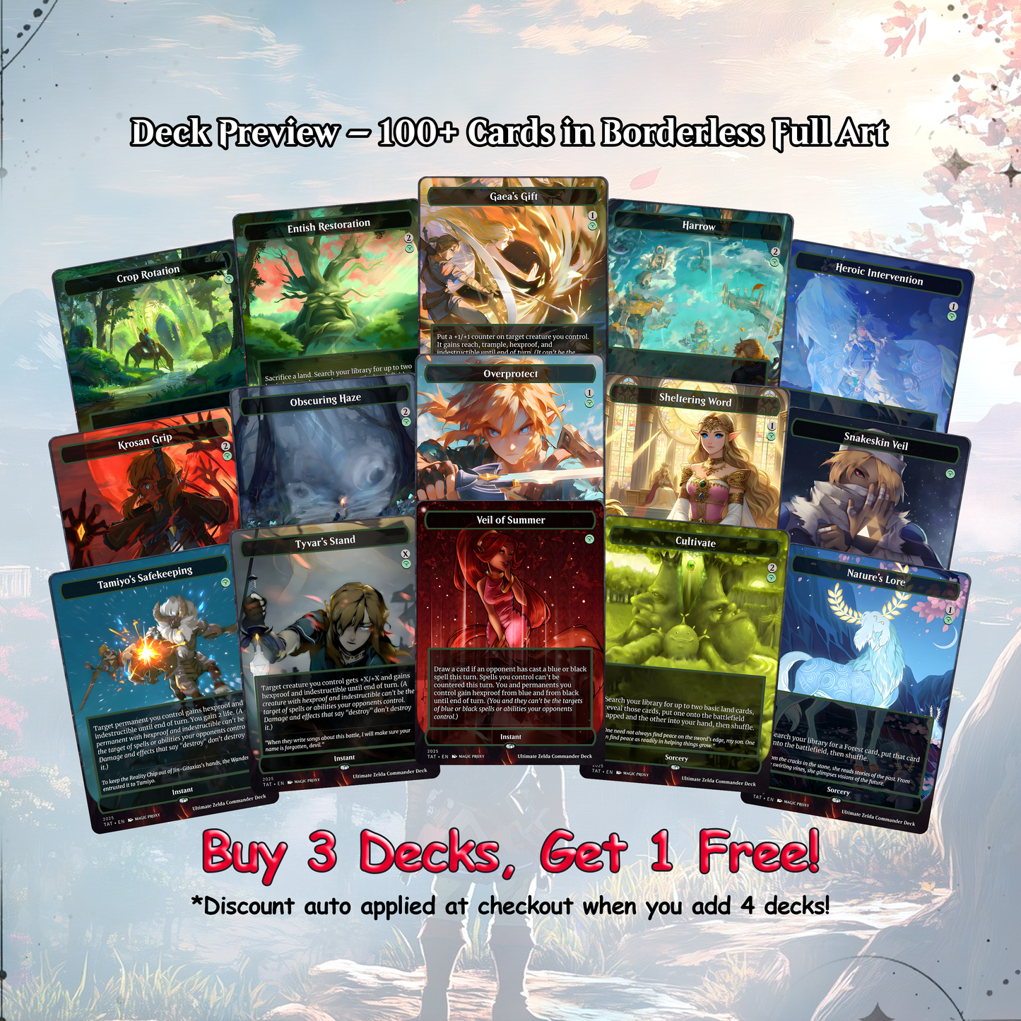 Ultimate Zelda MTG Commander Link & Triforce EDH Proxy Deck