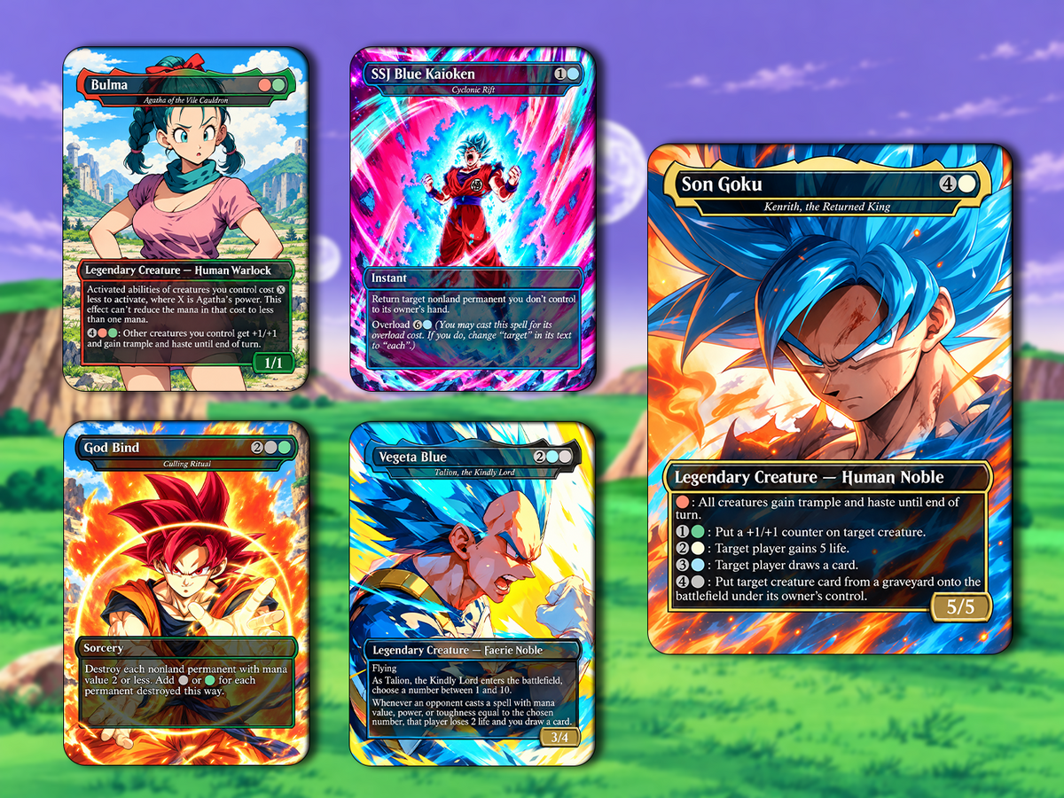 Dragon Ball Commander Deck – 110 Custom Anime Proxy Cards | Son Goku | MTG EDH Deck | Dragon Ball Z Collectible Cards