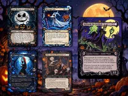 The Nightmare Before Christmas Commander Deck Proxy | Jack Skellington Inspired EDH Deck | Wilhelt Zombie Tribal | 100 Custom Cards