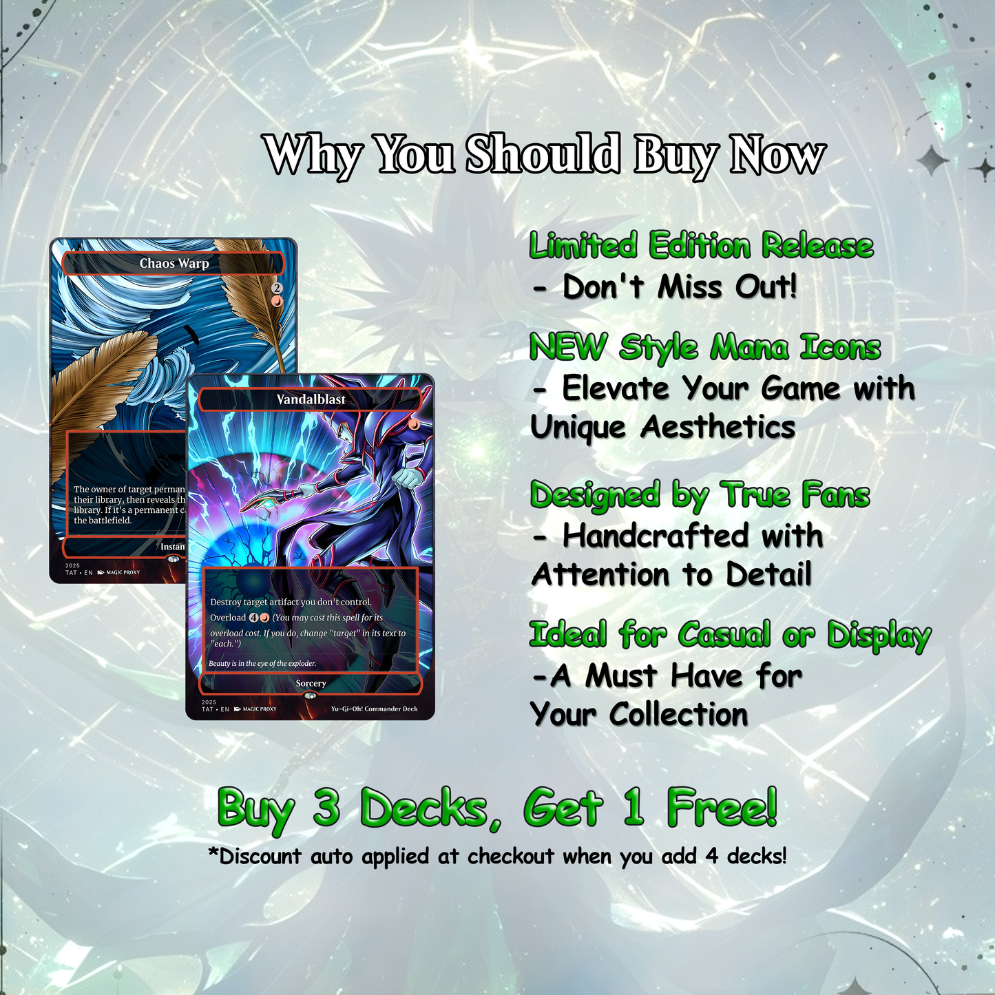Yu-Gi-Oh MTG EDH Commander Proxy Deck - Dark Magic! - Wizards - 100 Cards, 8 Tokens - Magic - Gathering - Yugioh - Proxies - Orica