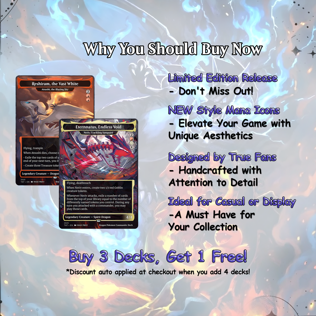 The Ur-Dragon Pokémon Inspired MTG Commander Proxy Deck – Tarkir Dragonstorm – Dragon Tribal EDH – Custom Magic: The Gathering Proxy Cards