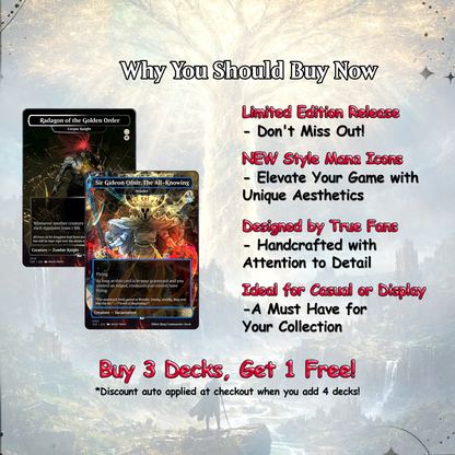 Elden Ring Commander Deck | Sidar Jabari MTG Proxy EDH Deck | 100+ Custom MTG Cards