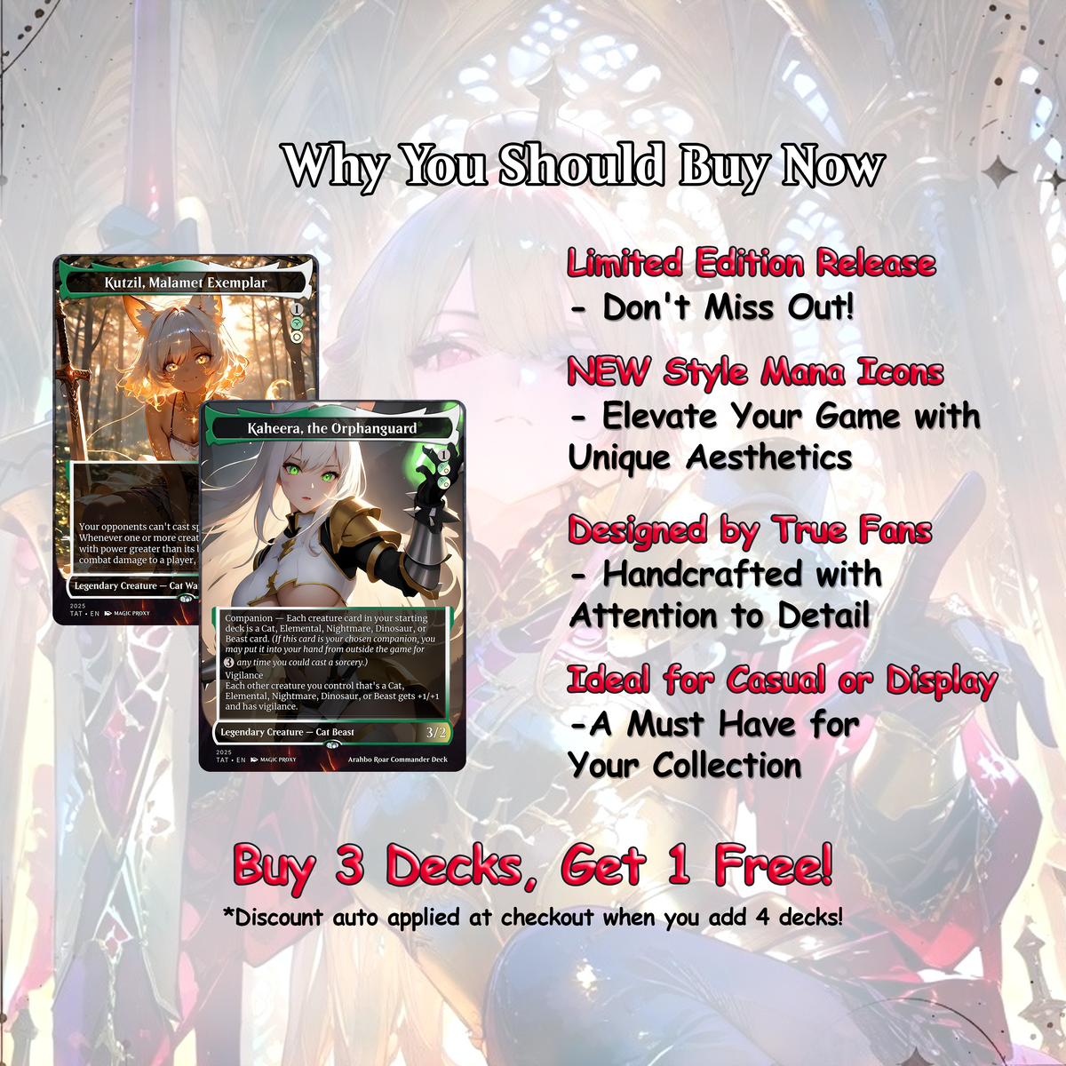 Arahbo, Roar of the World Anime Style Waifu Tribal Commander Deck Special Edition Custom Proxy Deck High Quality Cards 108 Cards