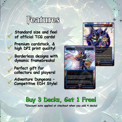 Yu-Gi-Oh MTG EDH Commander Proxy Deck - Dark Magic! - Wizards - 100 Cards, 8 Tokens - Magic - Gathering - Yugioh - Proxies - Orica