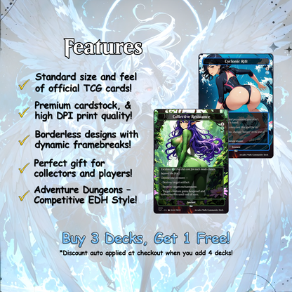 Arcades Walls/Butts Themed Defender Tribal Anime Style Waifu Proxy Commander Deck Custom Proxy MTG EDH Defender English High Quality Cards