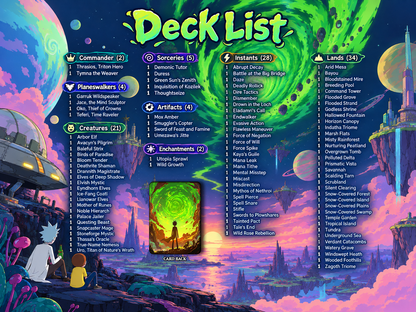 Rick and Morty Commander Deck – Thrasios & Tymna | 100+ Custom Anime Proxy Cards | EDH Deck | Rick Sanchez
