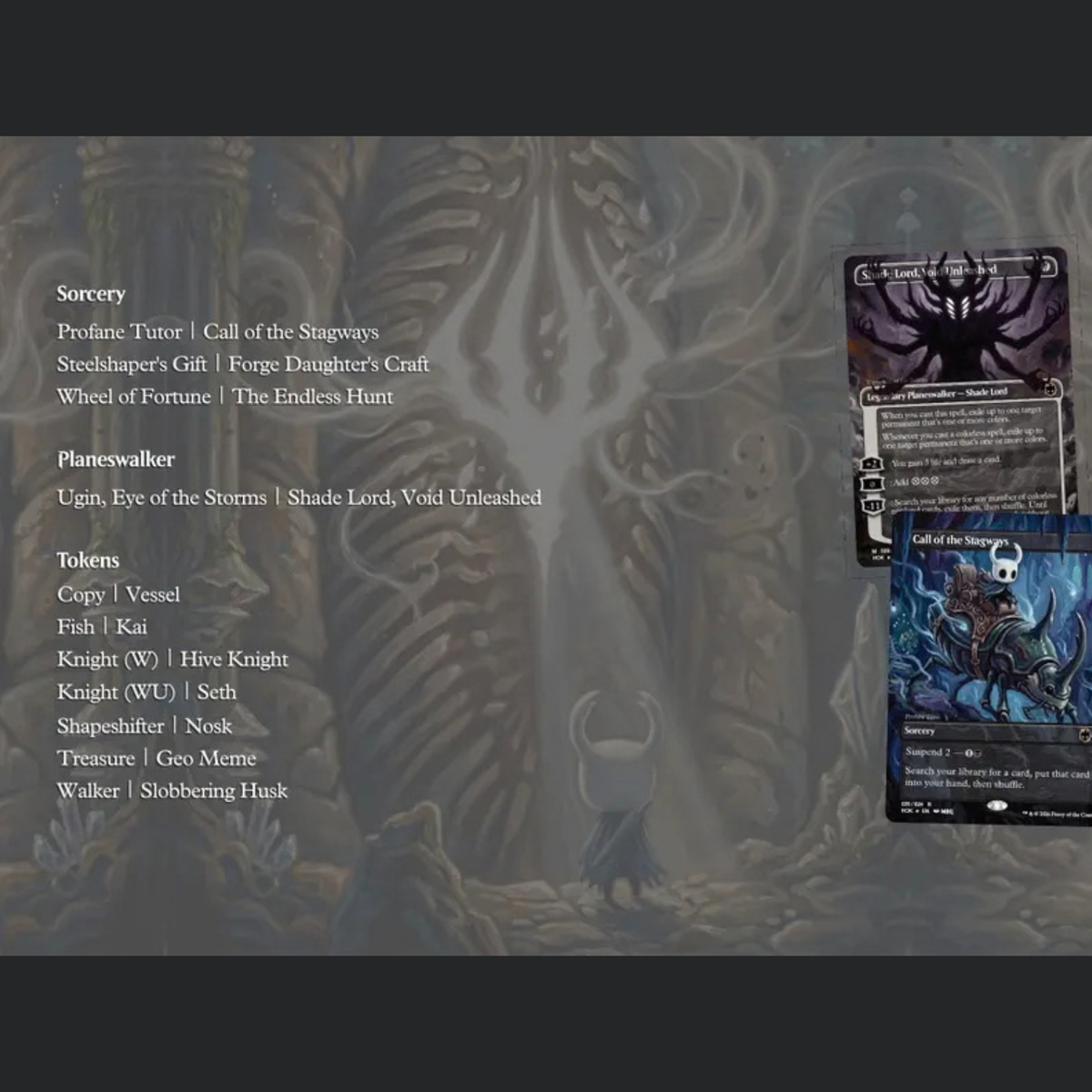 Hollow Knight Proxy Deck 100 Cards + Tokens | Full Commander Deck