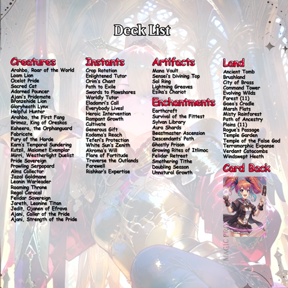 Arahbo, Roar of the World Anime Style Waifu Tribal Commander Deck Special Edition Custom Proxy Deck High Quality Cards 108 Cards