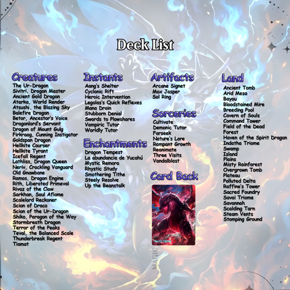 The Ur-Dragon Pokémon Inspired MTG Commander Proxy Deck – Tarkir Dragonstorm – Dragon Tribal EDH – Custom Magic: The Gathering Proxy Cards