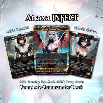 Atraxa INFECT Anime Style Waifu Ready to Play Proxy Commander Deck Custom Proxy MTG EDH Phyrexian Tribal English High Quality Cards