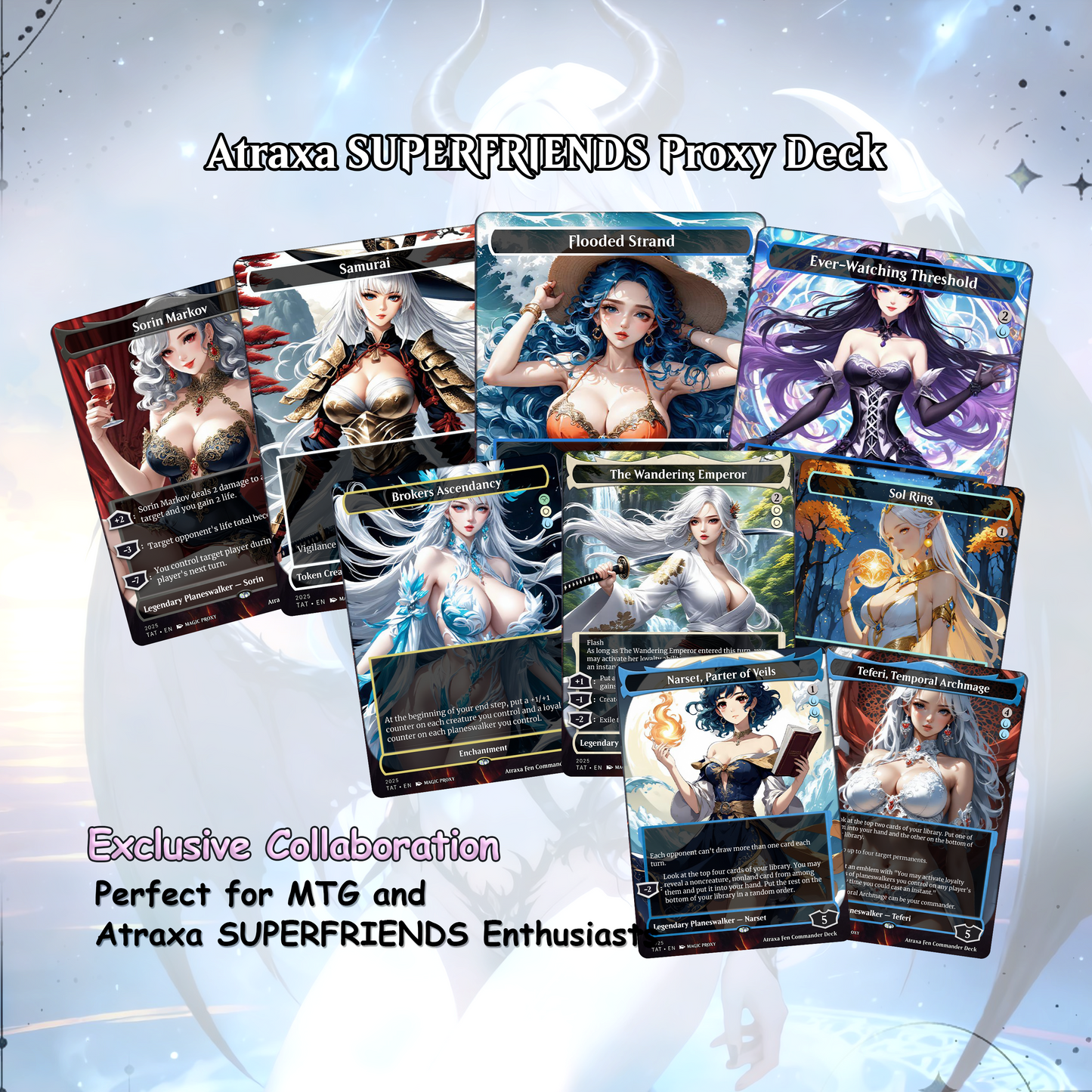 Atraxa SUPERFRIENDS Anime Style Waifu Proxy Commander Deck Custom Proxy MTG EDH English High Quality Cards