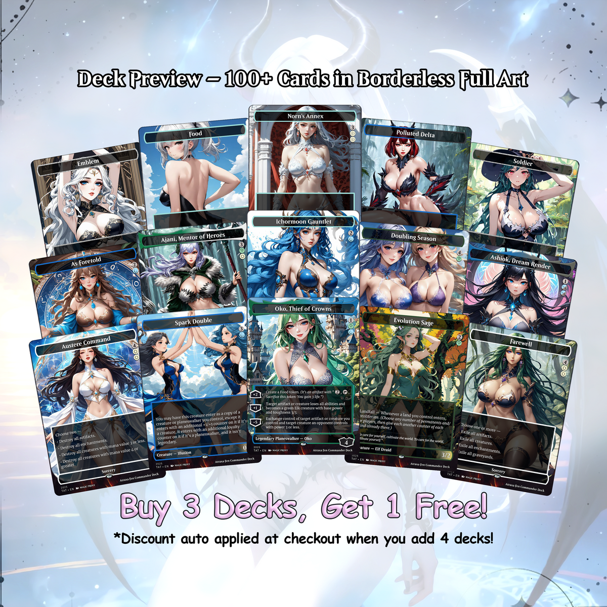 Atraxa SUPERFRIENDS Anime Style Waifu Proxy Commander Deck Custom Proxy MTG EDH English High Quality Cards
