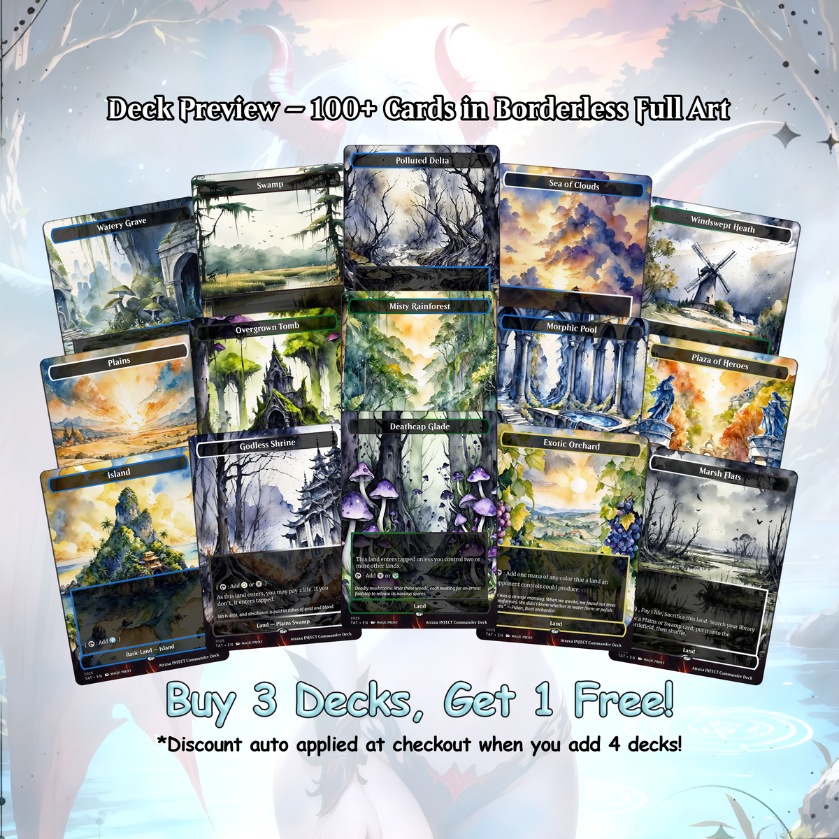 Atraxa INFECT Anime Style Waifu Ready to Play Proxy Commander Deck Custom Proxy MTG EDH Phyrexian Tribal English High Quality Cards