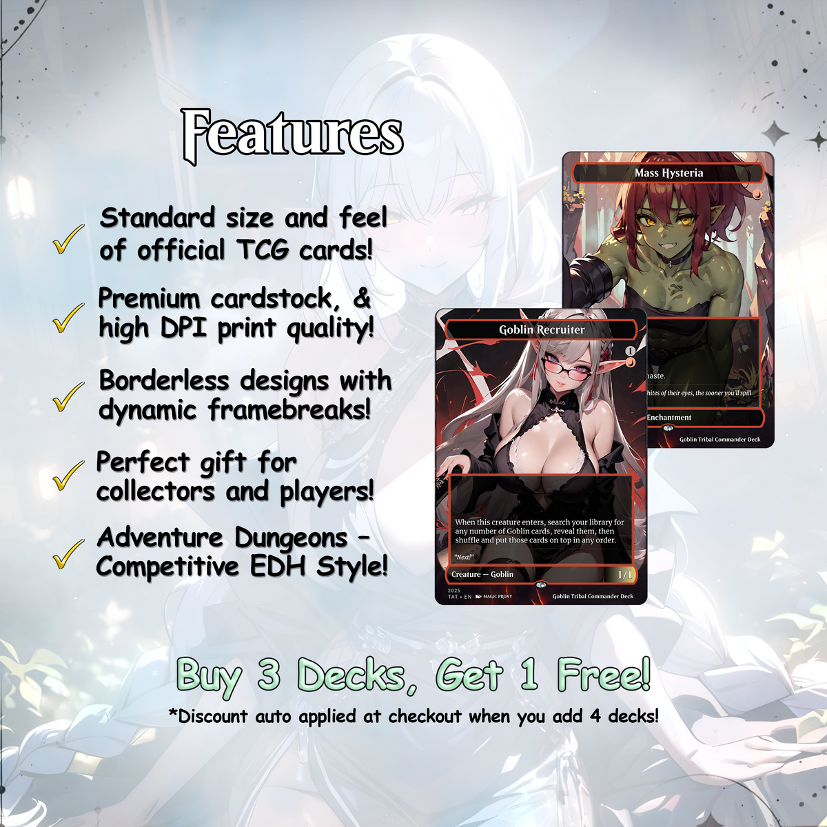 Goblin Tribal Commander Deck Krenko Mob Boss Complete EDH Deck Proxy Deck