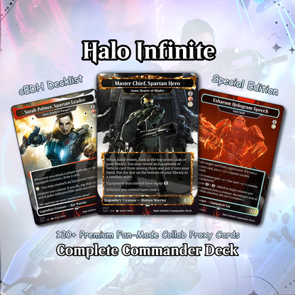 Halo Infinite Commander Deck • Halo Infinite themed Mtg Proxy Deck • Halo Armor • Mtg Deck Box •Proxy Custom Card •MTG Proxy Cards •Edh Deck