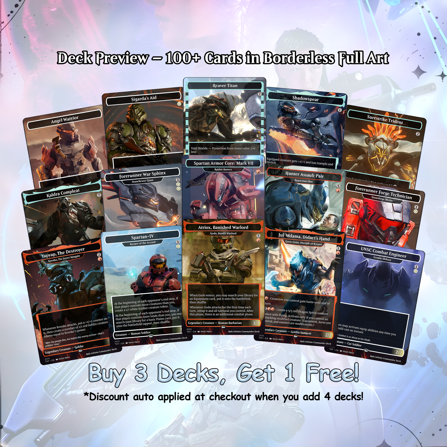 Halo Infinite Commander Deck • Halo Infinite themed Mtg Proxy Deck • Halo Armor • Mtg Deck Box •Proxy Custom Card •MTG Proxy Cards •Edh Deck