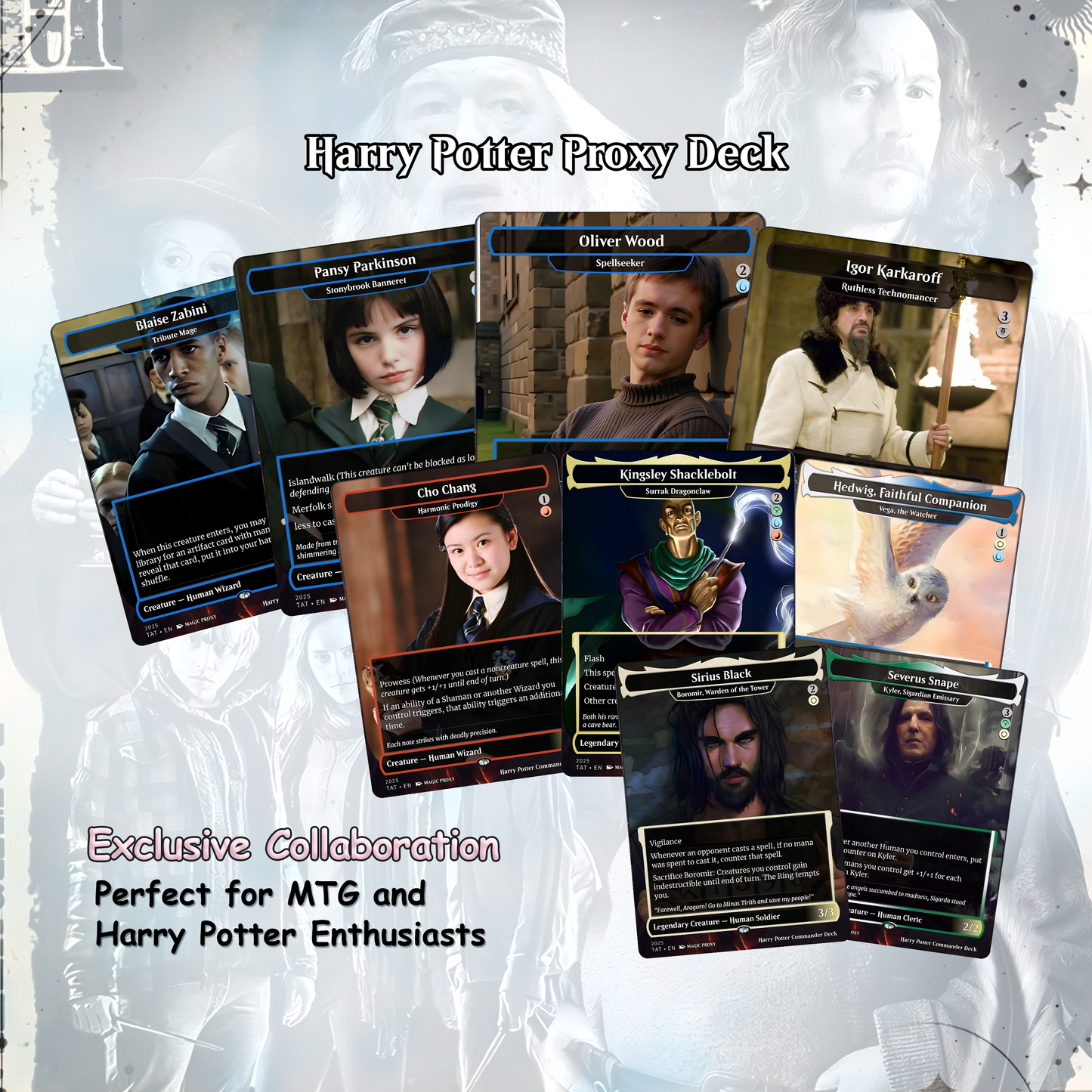 Harry Potter Dumbledore's Army MTG Commander Deck - Complete Custom EDH Deck Magic Proxy Cards Proxies Complete Premium Print Quality