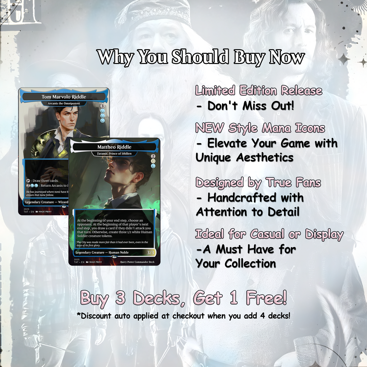 Harry Potter Dumbledore's Army MTG Commander Deck - Complete Custom EDH Deck Magic Proxy Cards Proxies Complete Premium Print Quality