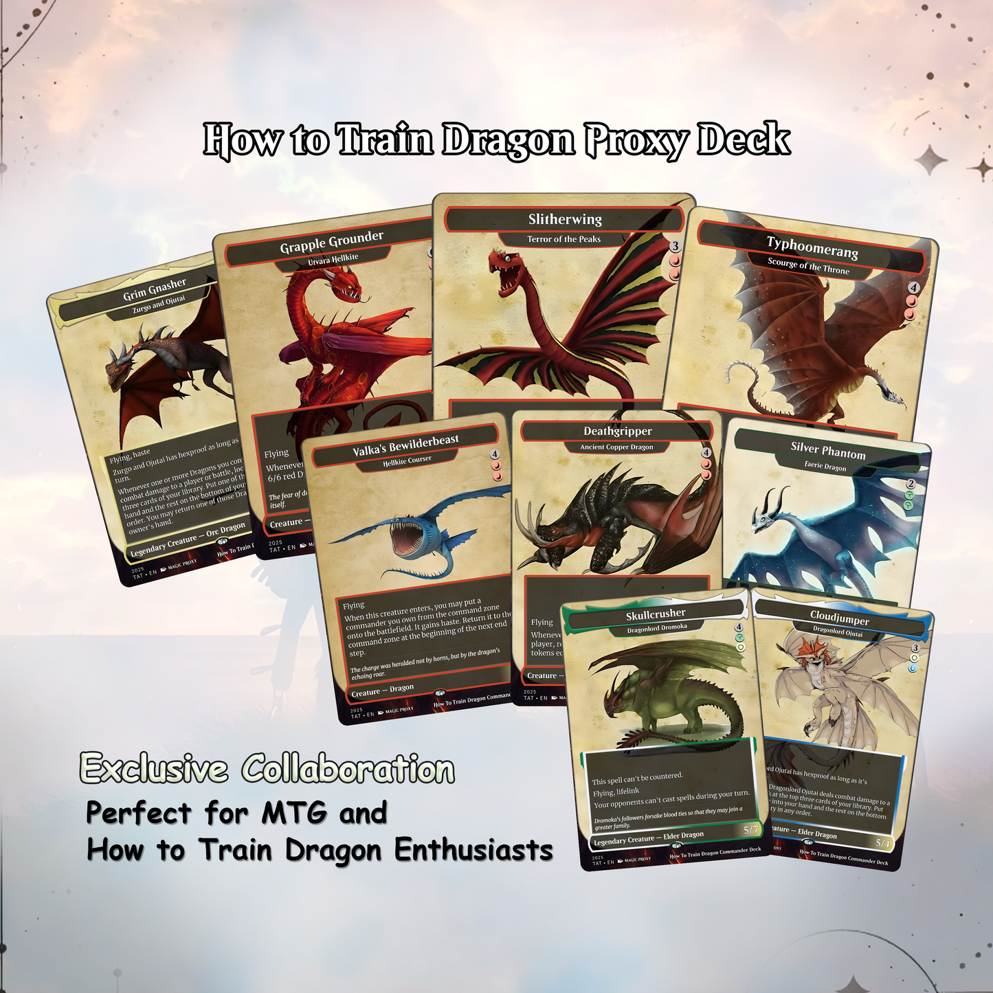 How to Train Your Dragon Commander Deck • Fly High with Toothless as Your Commander! • Custom MTG Card • Premium Proxy Card • Gift for Him