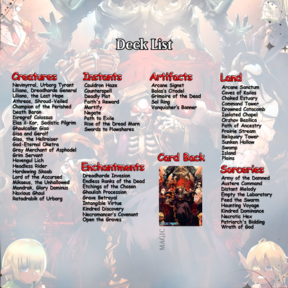 Overlord Zombie Commander Deck Proxy | Anime Inspired EDH Deck | Zombie Tribal Reanimator | 100 Cards