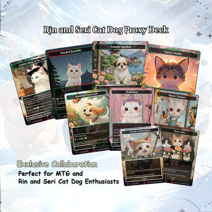 Rin and Sri Cat Dog Proxy Commander EDH Deck, 100 Cards + 8 Free Tokens | Cute Custom Full Art | MuraProxyArt
