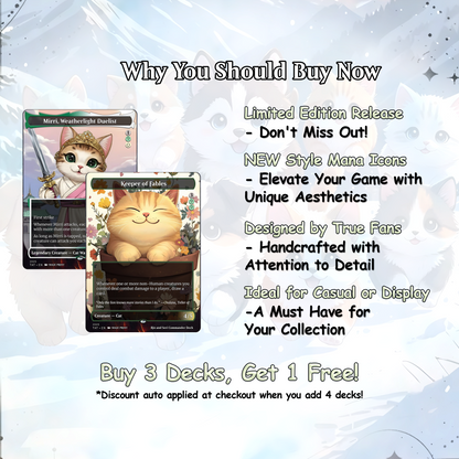 Rin and Sri Cat Dog Proxy Commander EDH Deck, 100 Cards + 8 Free Tokens | Cute Custom Full Art | MuraProxyArt