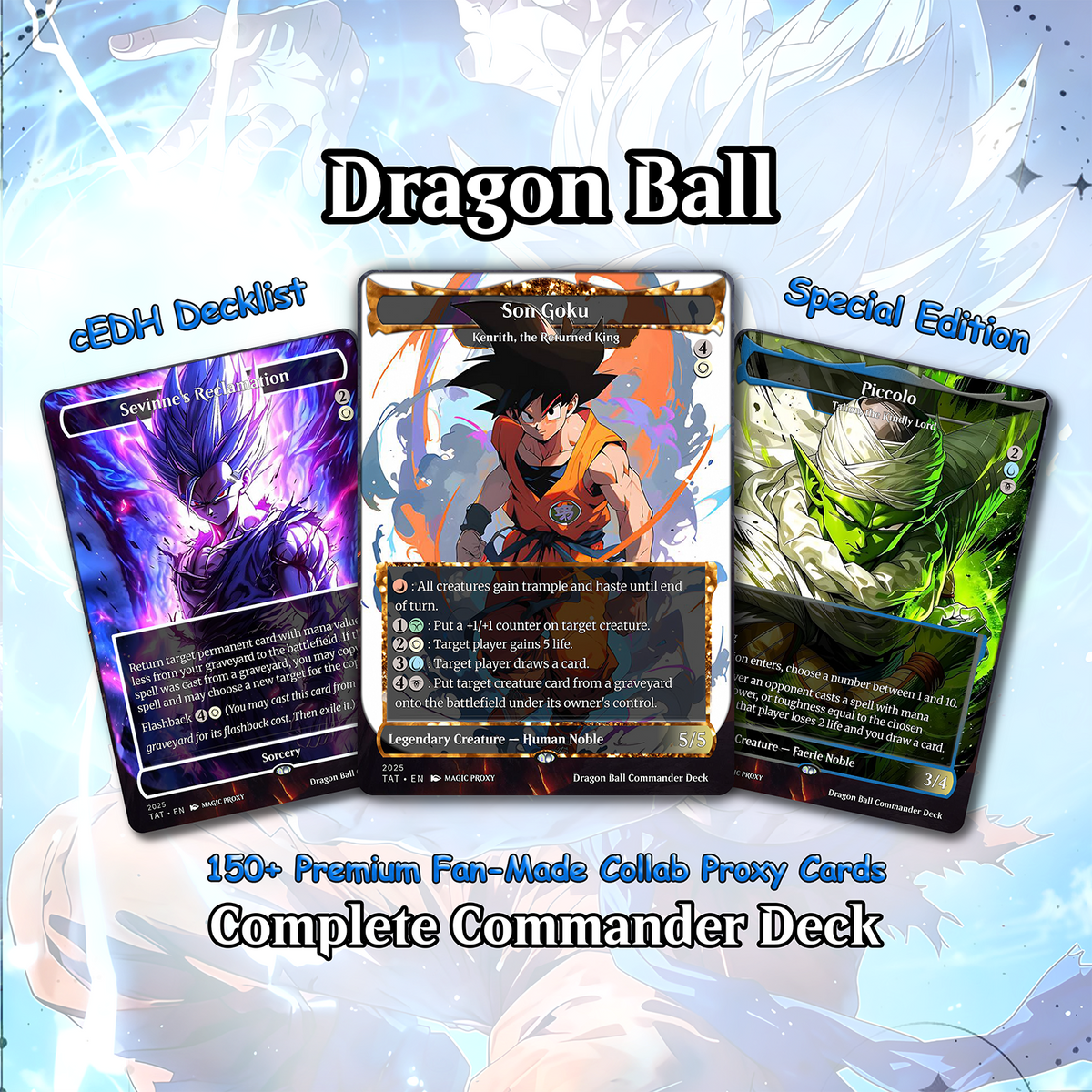 Dragon Ball Commander Deck • Dragon Ball Proxy Deck • M.t.g Commander Deck • Custom M.T.G card • Magic Proxies • Son Goku • M.t.g Deck Box