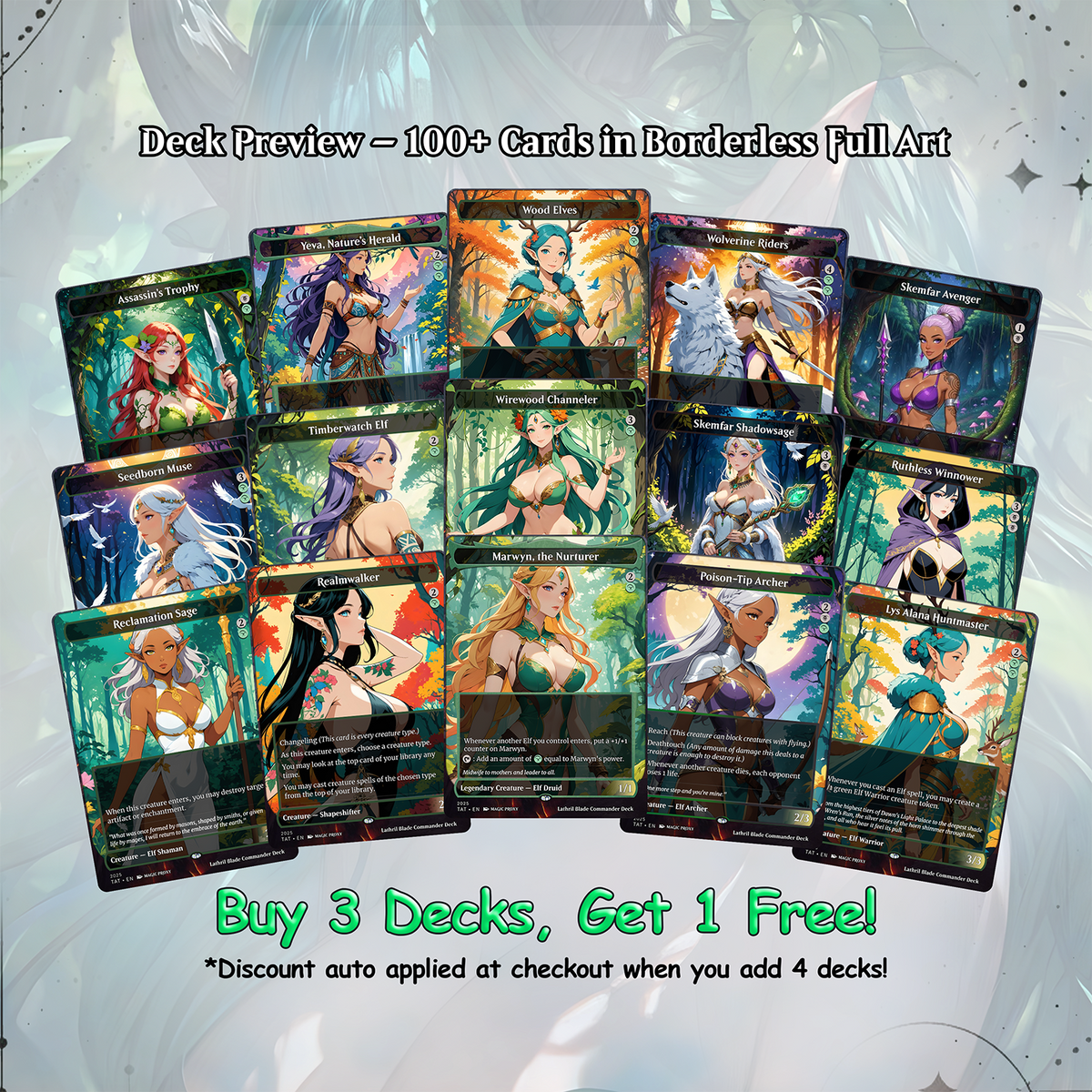 Lathril Elf Tribal Commander Deck | MTG Proxy EDH Deck | 100 Custom MTG Cards & Tokens